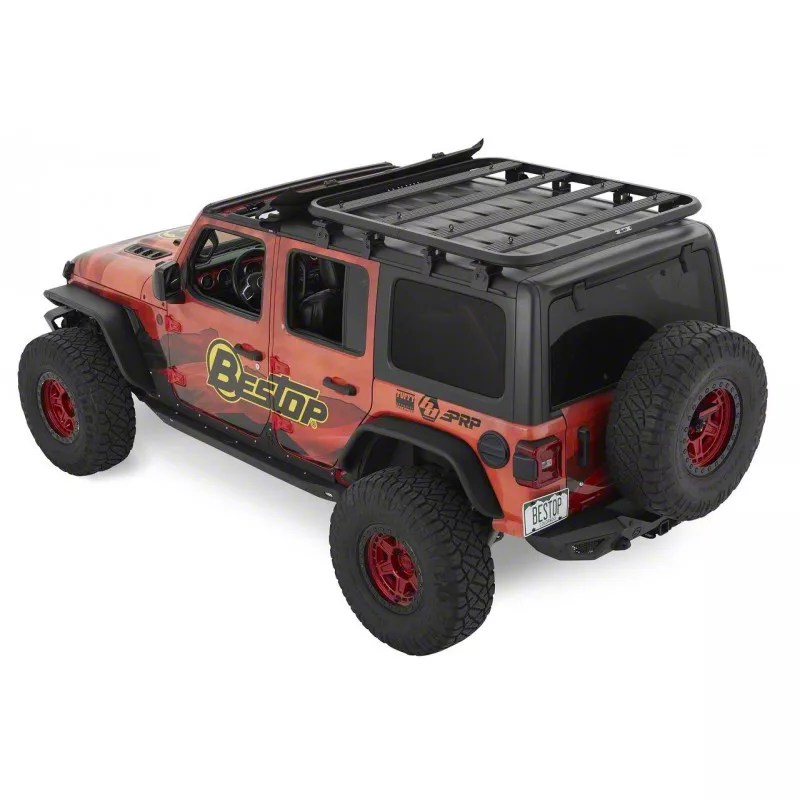 Bestop Jeep Wrangler Hard Top Roof Rack; Black 4147101 (1824 Jeep Wrangler JL 4Door) Free