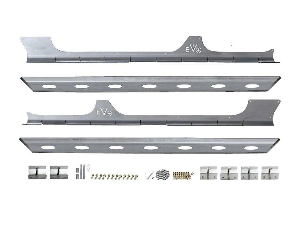 EVO Manufacturing Jeep Wrangler Bomber Rockers with Rockskins; Bare