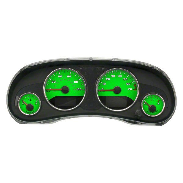 US Speedo Jeep Wrangler Daytona Edition Gauge Face Style 2; MPH; Green
