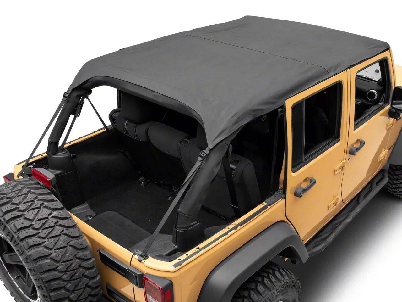 RedRock Jeep Wrangler Extended Bikini Top; Black Diamond J181977 (1118 Jeep Wrangler JK 4Door