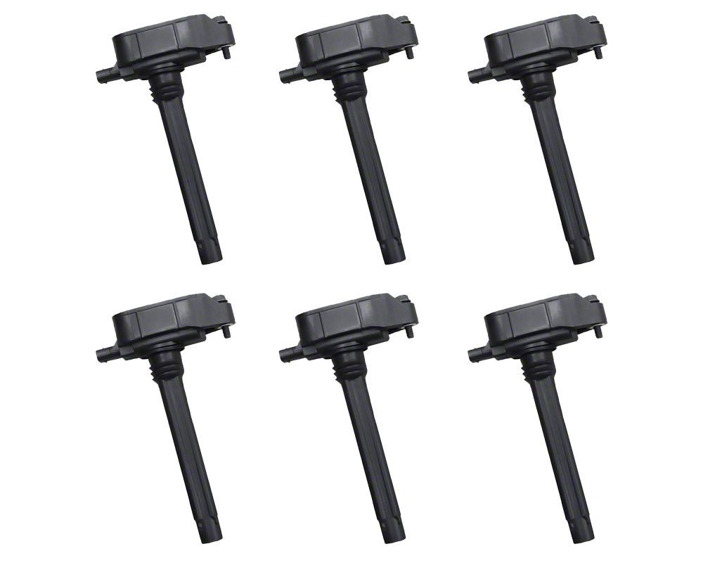 Jeep Wrangler Ignition Coil; Black; Set of Six (18-24 3.6L Jeep