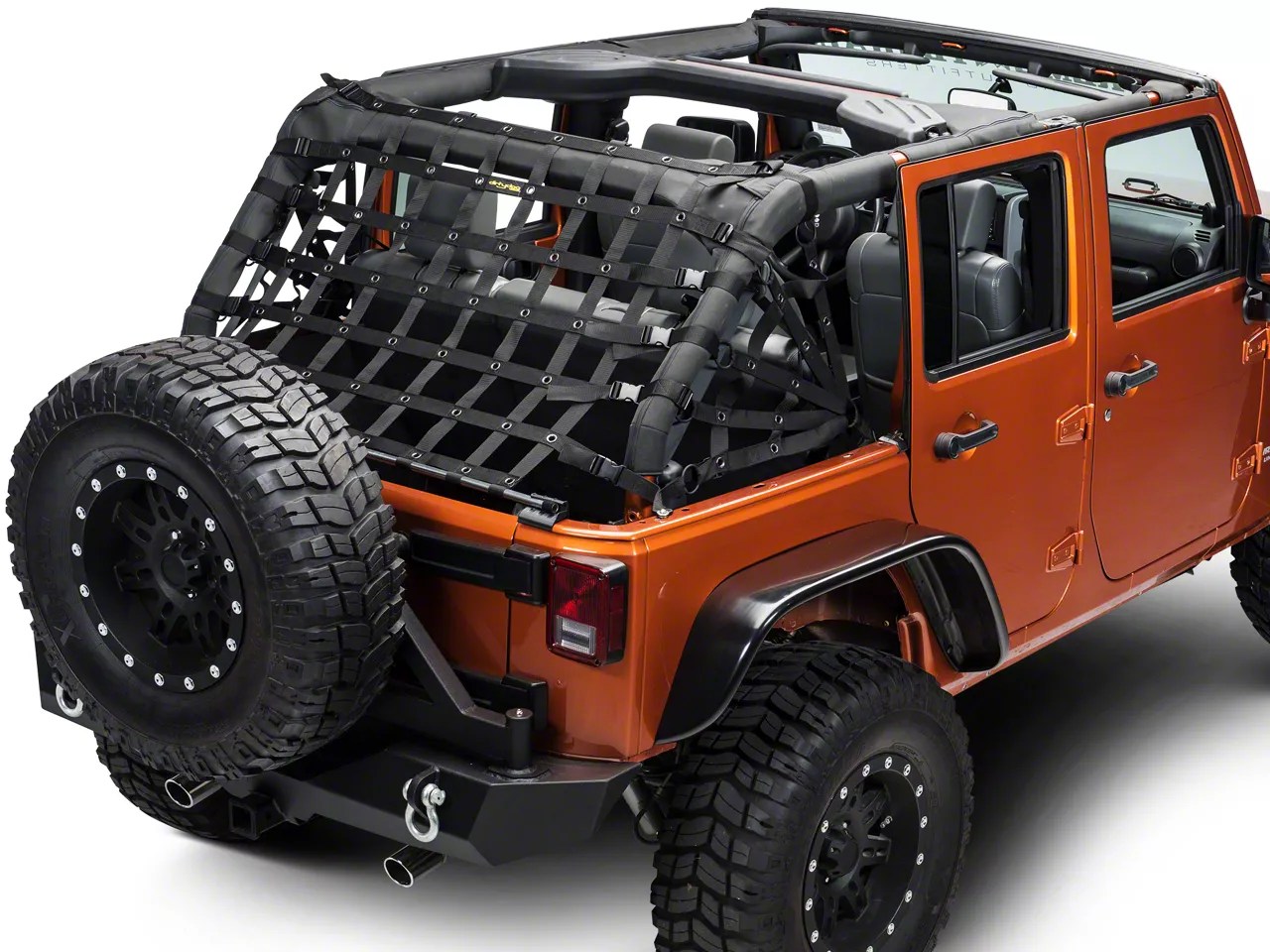 Dirty Dog 4x4 Jeep Wrangler Rear Spider Netting Black J4NN07RSBK (07