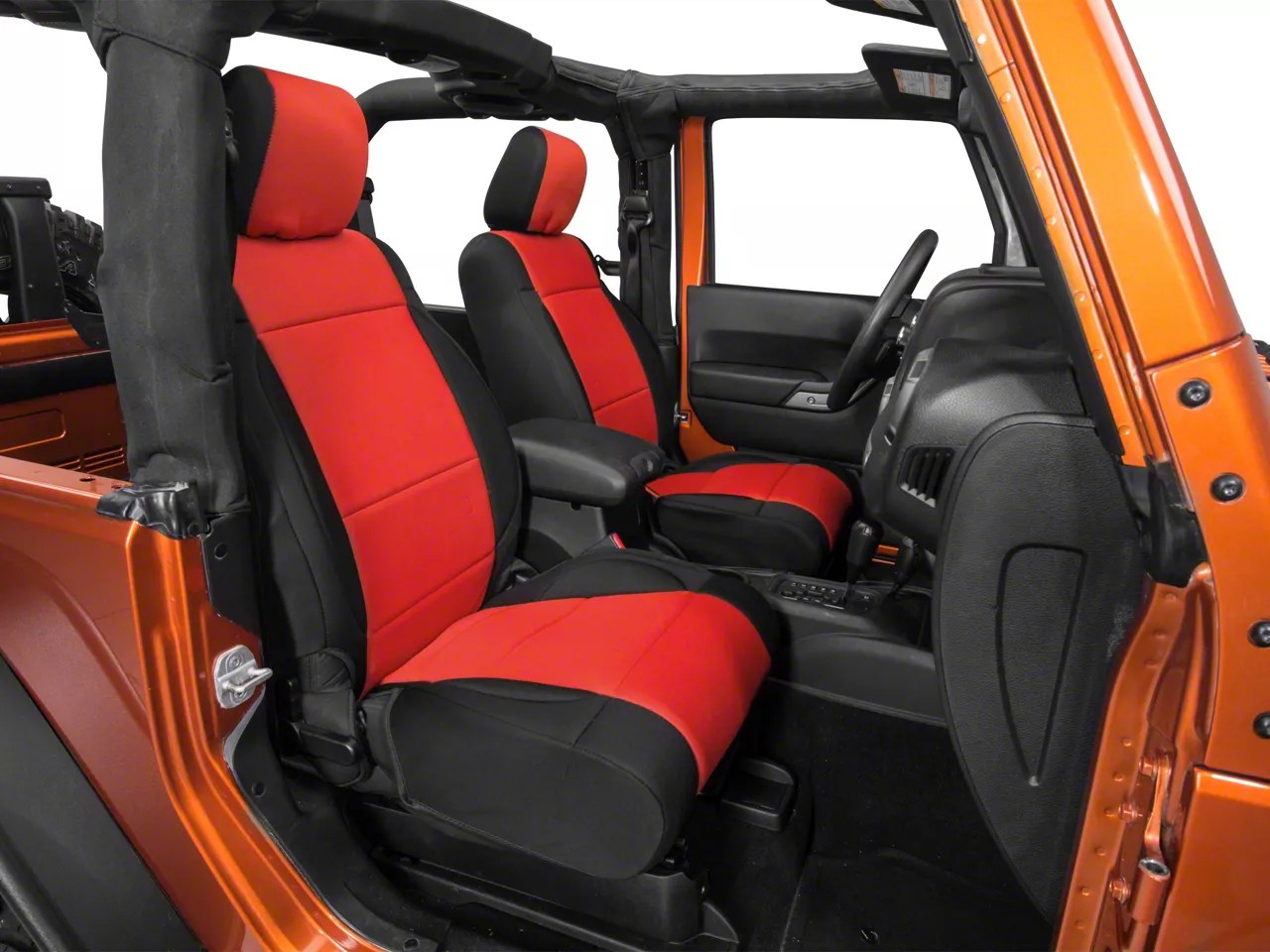 Rugged Ridge Jeep Wrangler Neoprene Front Seat Covers Black/Red 13215.53 (1118 Jeep Wrangler JK)