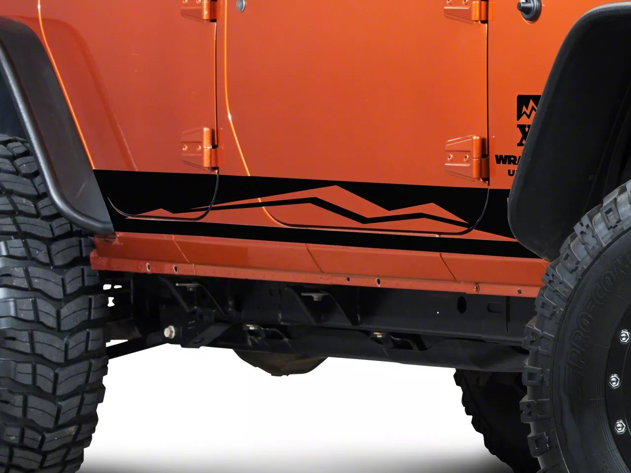 XT Graphics Jeep Wrangler Rocker Panel Stripe w/ Logo Black J26021