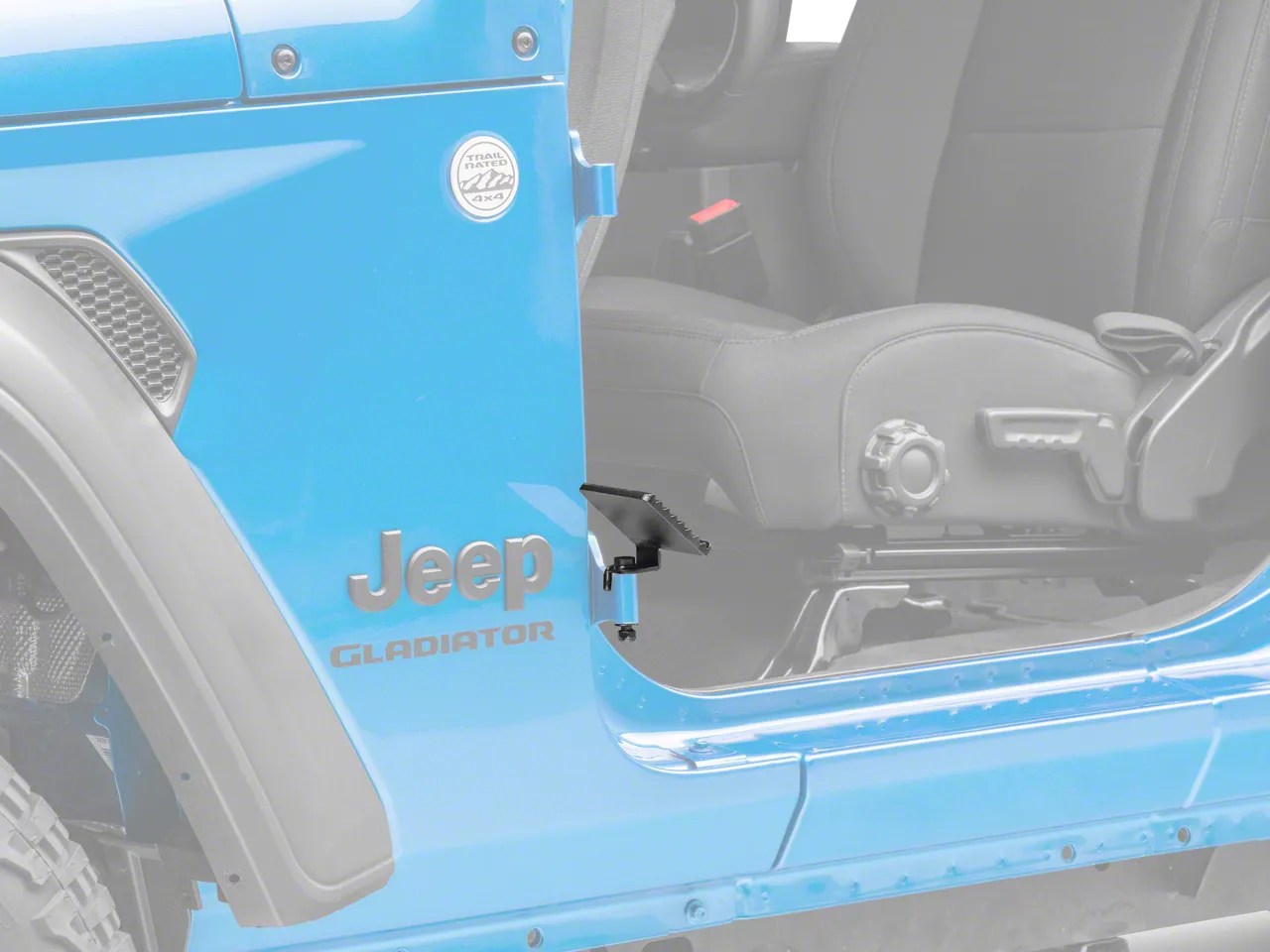 Fishbone Offroad Jeep Gladiator Foot Pegs; Gloss Black FB21082 (2024 Jeep Gladiator JT) Free