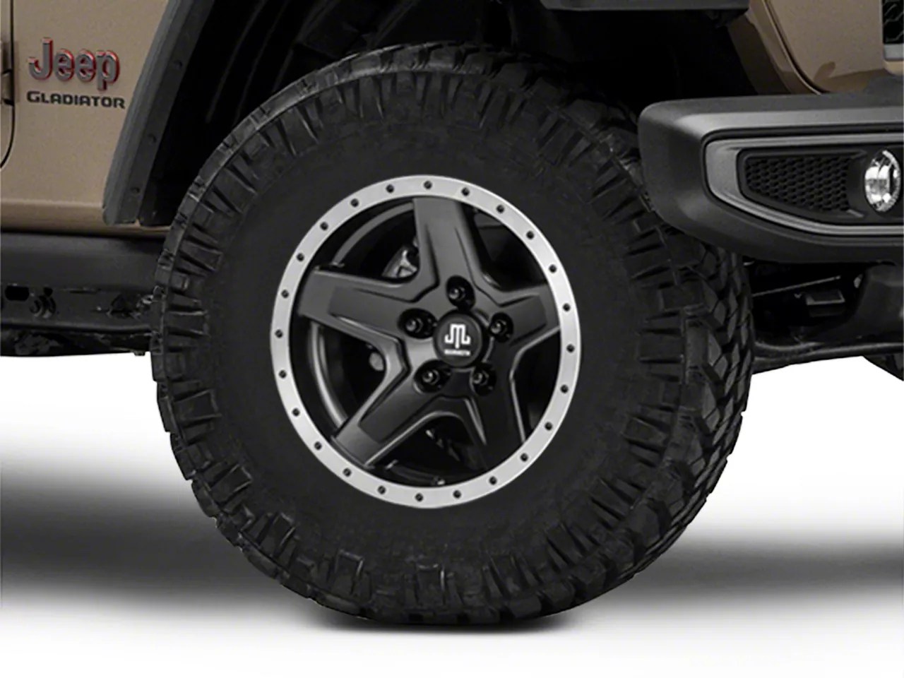 Mammoth Jeep Gladiator Boulder Beadlock Style Black Wheel 17x9 JG1259