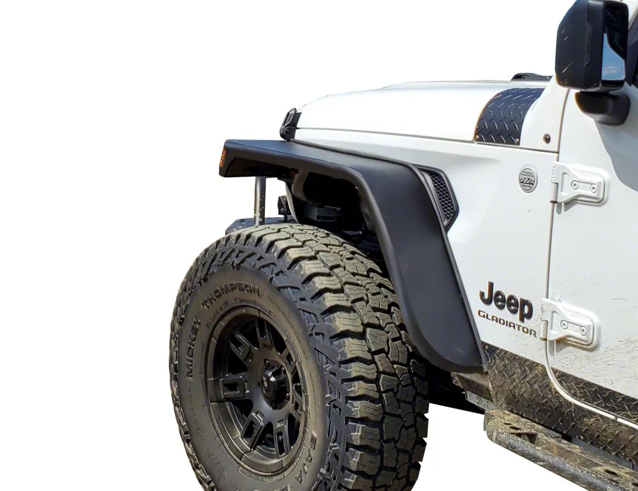 Jeep Gladiator Front Tube Fender Flares; Black (2024 Jeep Gladiator JT