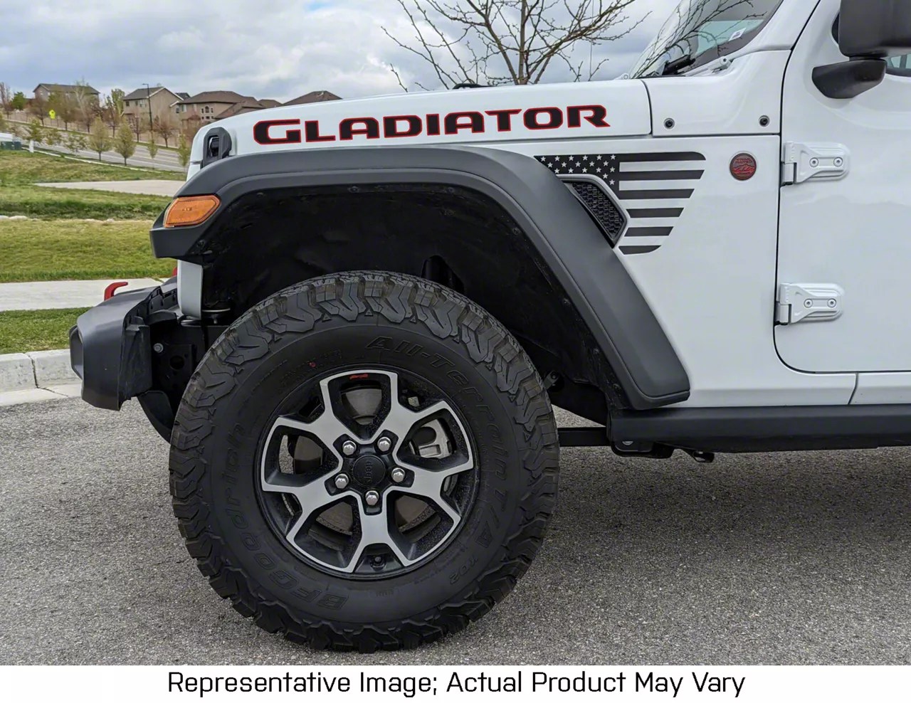 Jeep Gladiator GLADIATOR Hood Letters; Matte Black with Matte Black