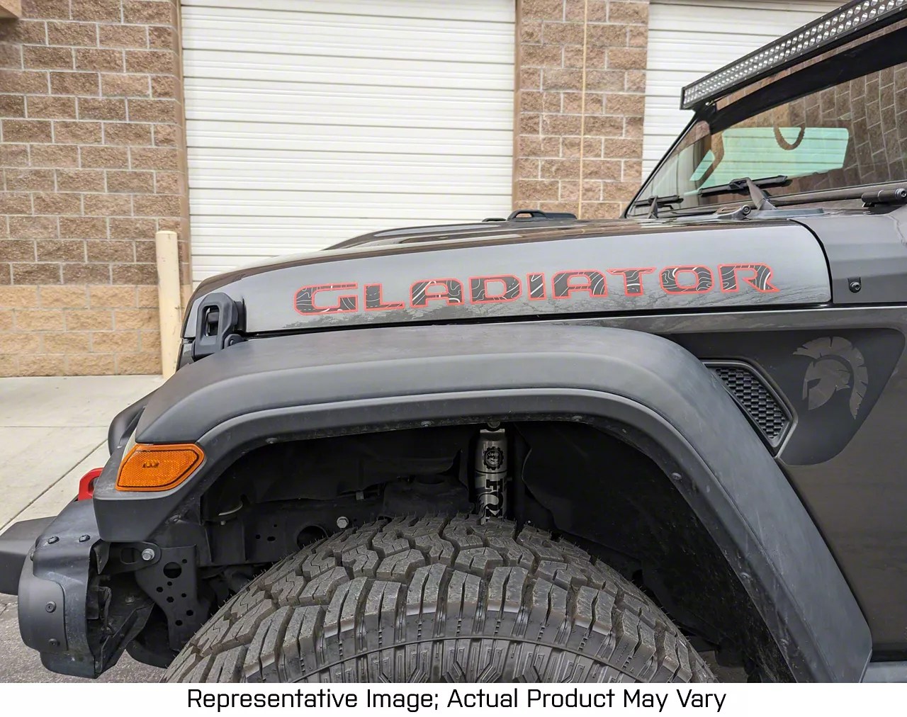 Jeep Gladiator GLADIATOR Hood Letters; Topographic Print Satin Black