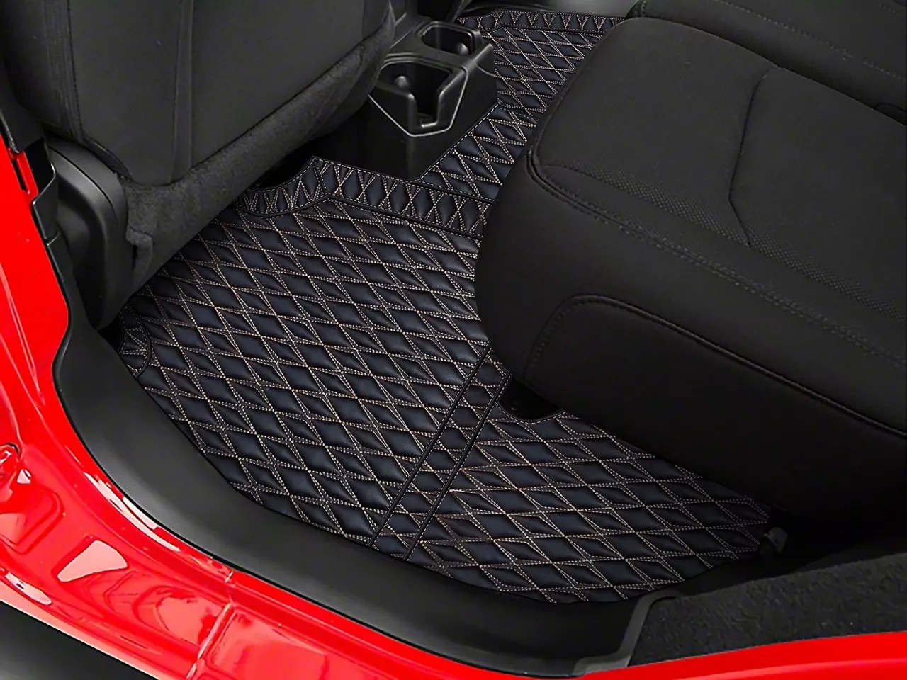 Jeep Gladiator Single Layer Diamond Front and Rear Floor Mats; Black