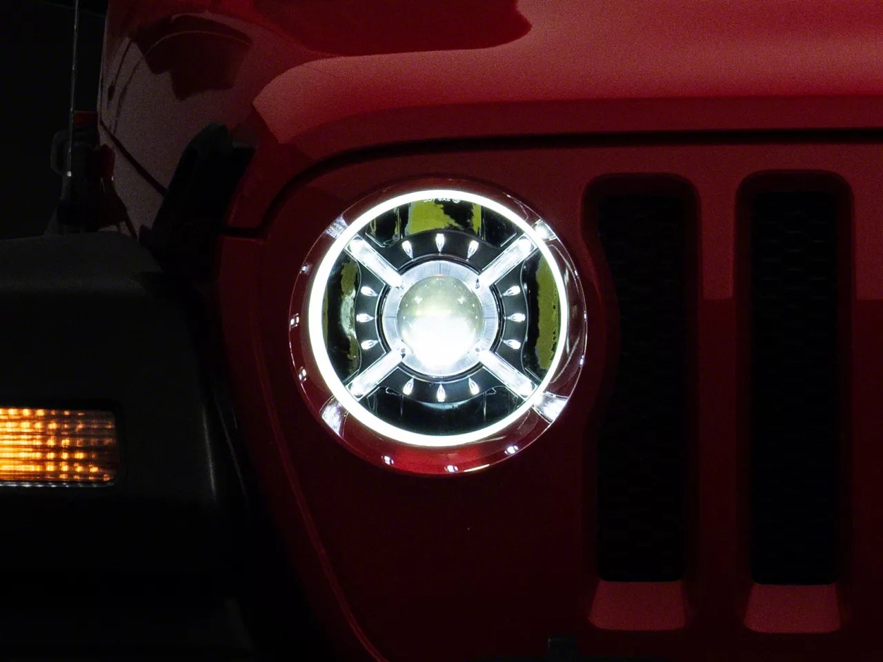 Raxiom Jeep Gladiator 9Inch LED Headlights with DRL and Halo; Black