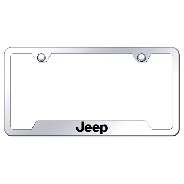 Jeep Wrangler Jeep License Plate Frame; Chrome (Universal; Some