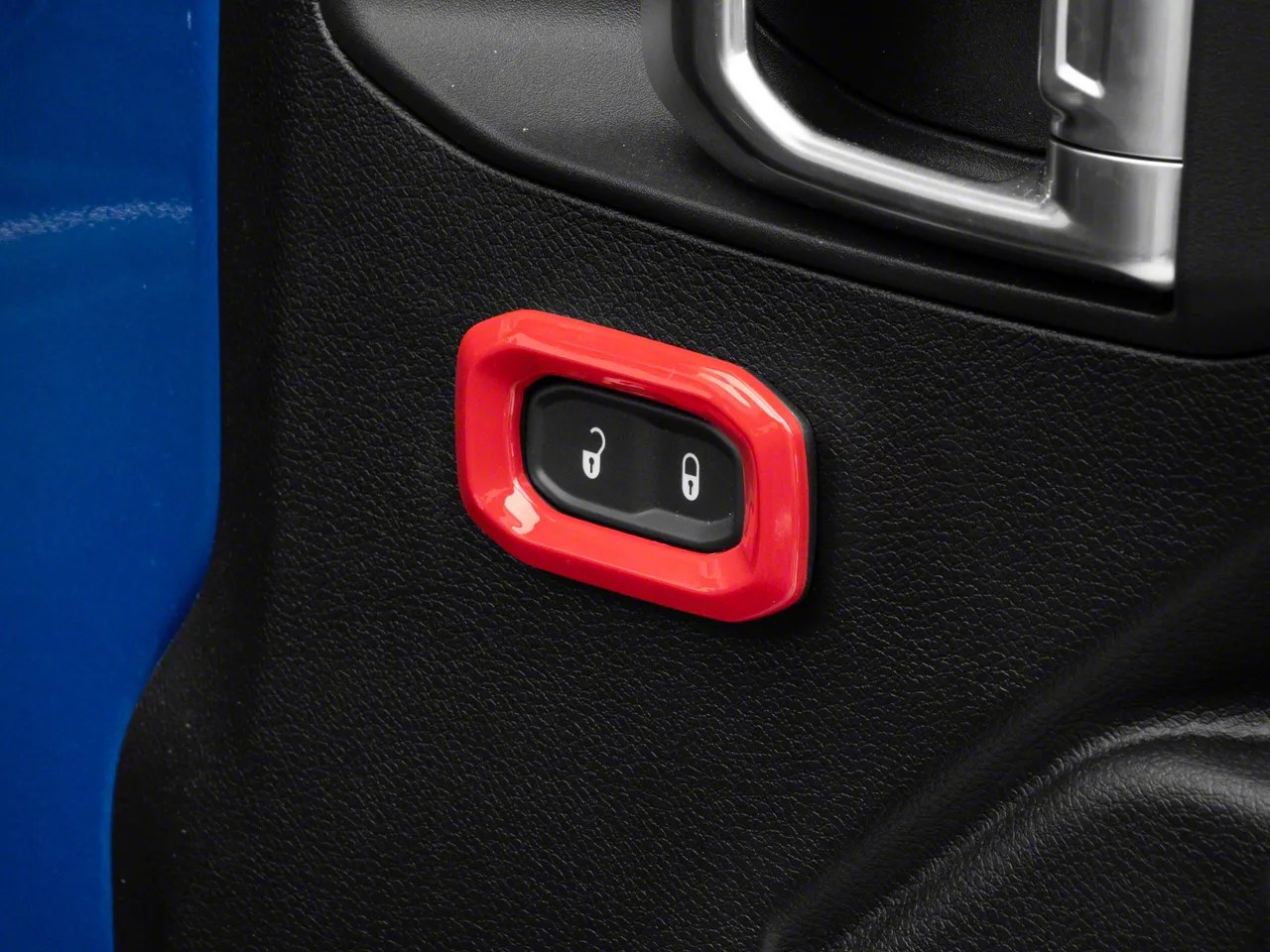 RedRock Jeep Gladiator Door Lock Trim Bezels; Red J142909 (2024 Jeep