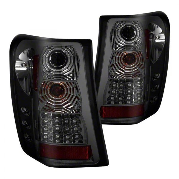 Jeep Grand Cherokee Version 2 LED Tail Lights; Chrome Housing; Smoked