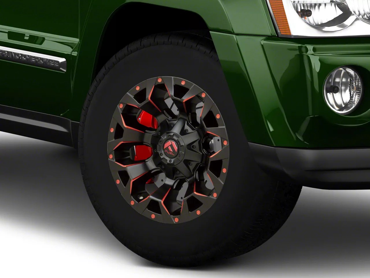 Fuel Wheels Jeep Grand Cherokee Assault Matte Black Red Milled Wheel