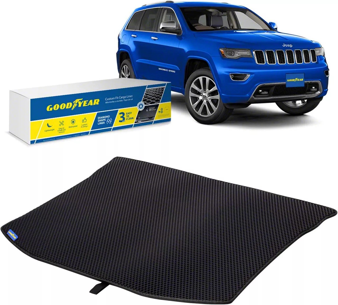 Goodyear Car Accessories Jeep Grand Cherokee Custom Fit Cargo Liner; Black GY004518 (1121 Jeep