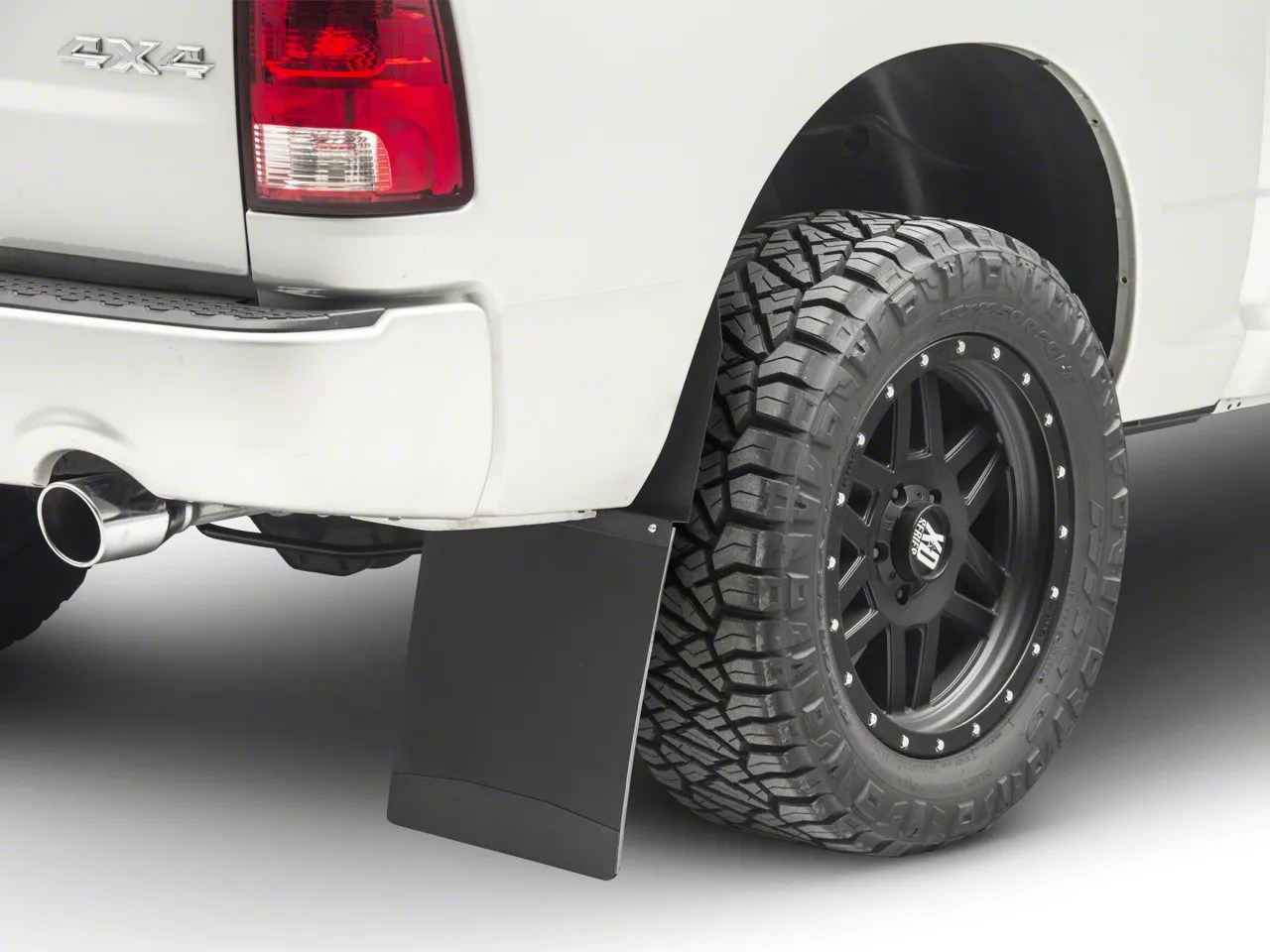 Husky RAM 14 in. Wide KickBack Mud Flaps Textured Black Top & Weight 17112 (0418 RAM 1500)