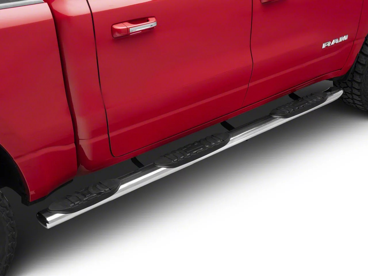 RAM 1500 5-Inch Extreme Wheel to Wheel Side Step Bars; Stainless Steel