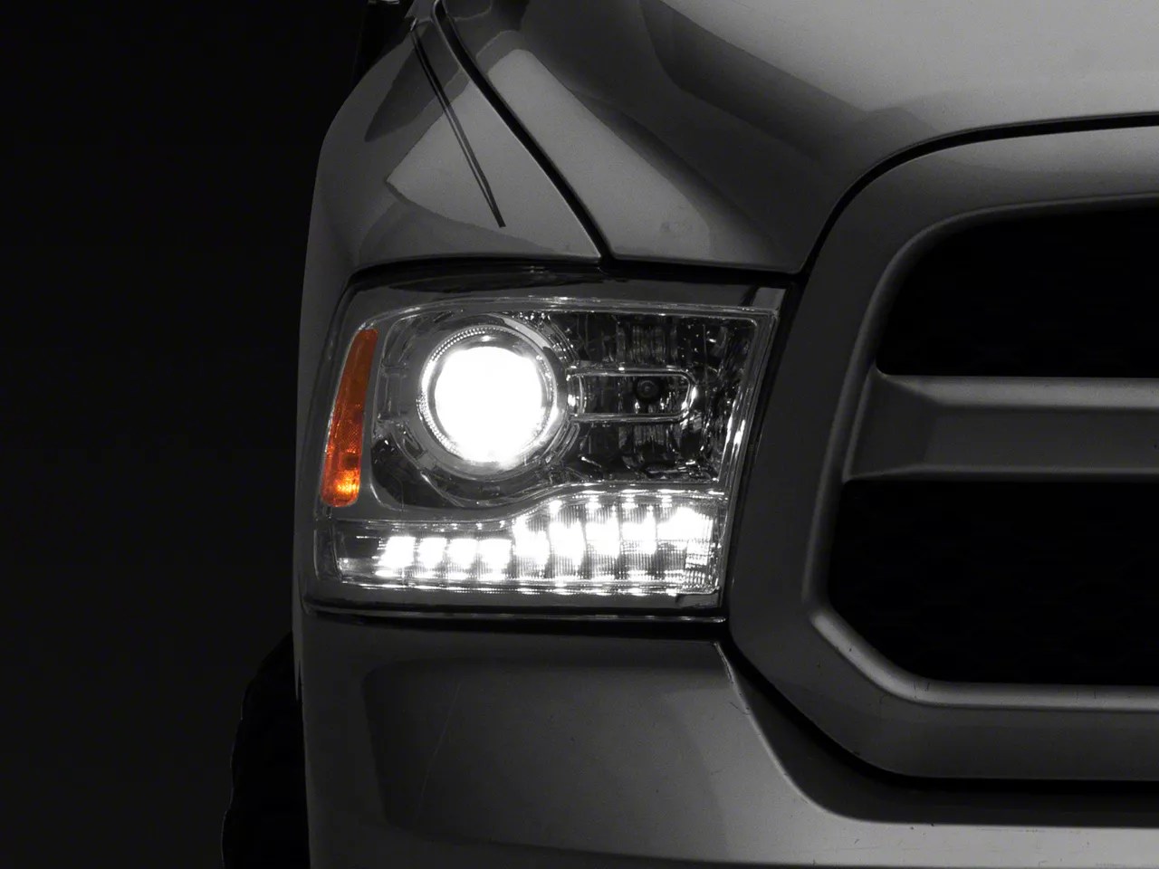 Raxiom RAM 1500 LED Halo Headlights with Switchback Turn Signals