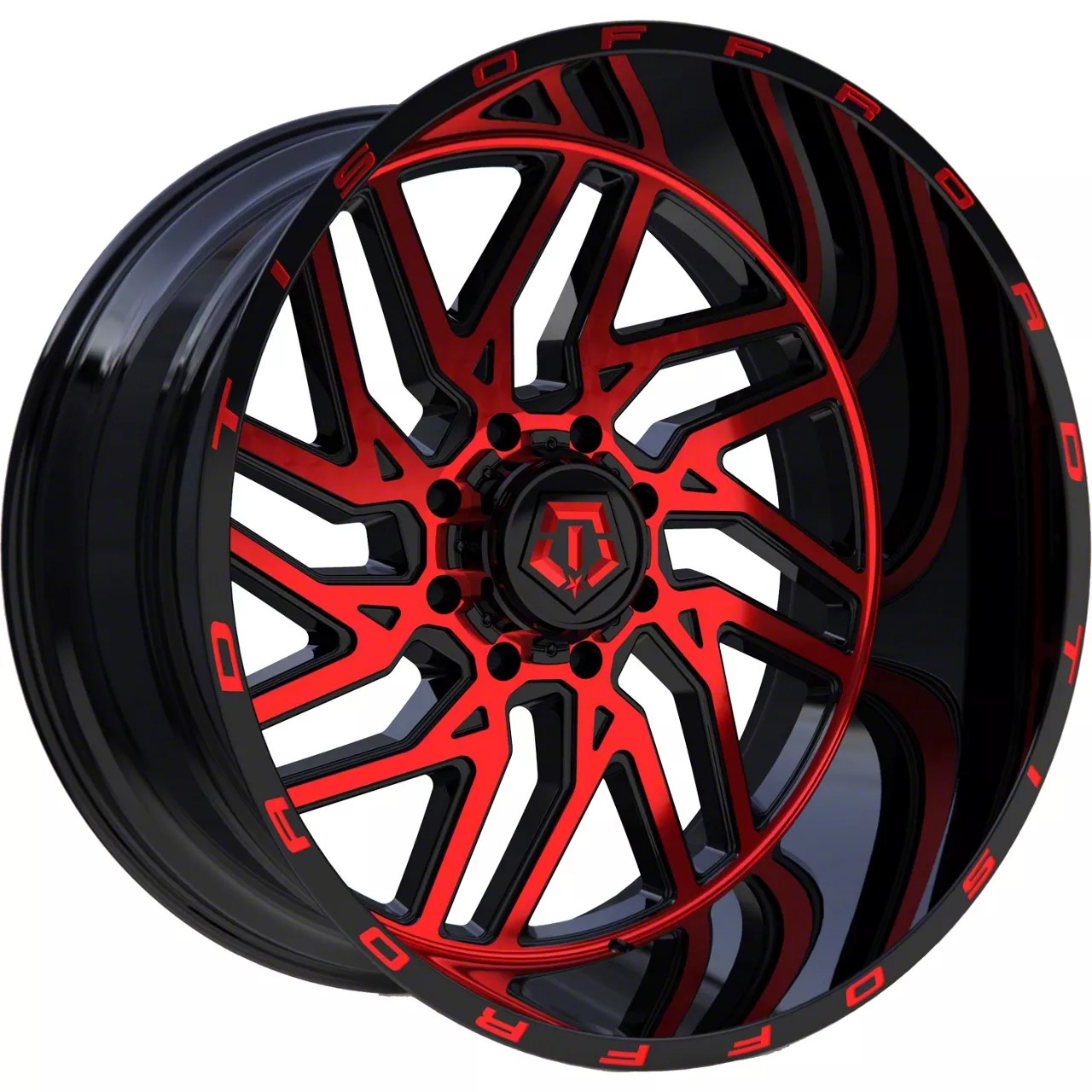 TIS Silverado 1500 544MBR Gloss Black with Red Tint Accent 6Lug Wheel