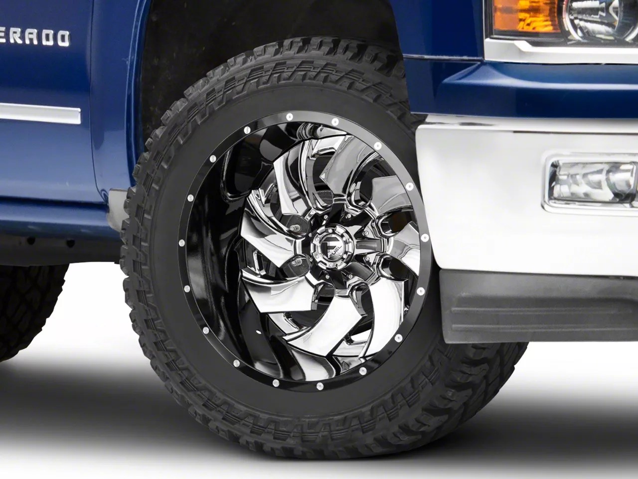 Fuel Wheels Silverado Cleaver Chrome w/ Gloss Black 6Lug Wheel 22x14
