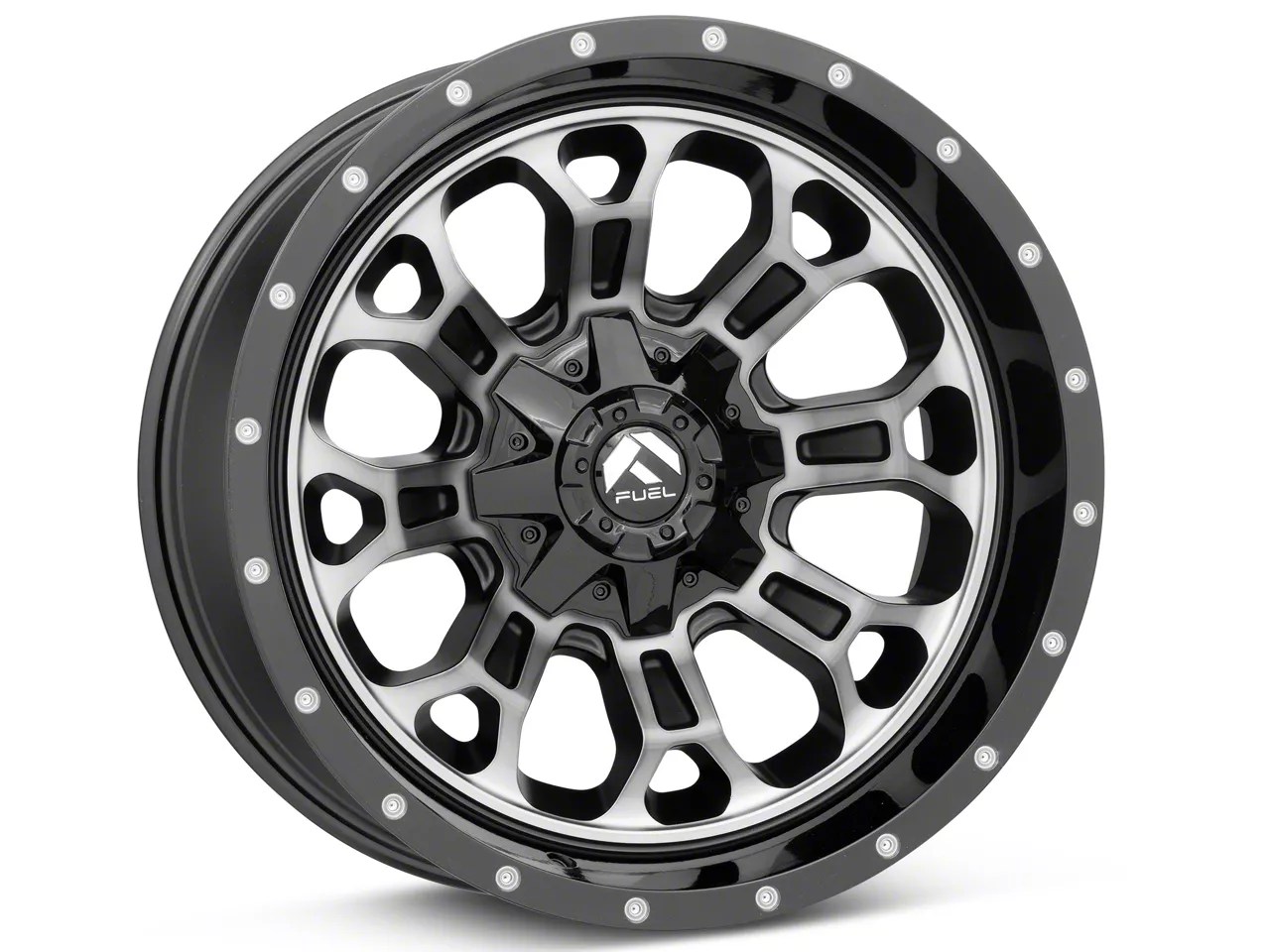 Fuel Wheels Tahoe Crush Matte Black Machined 6Lug Wheel; 20x9; 20mm