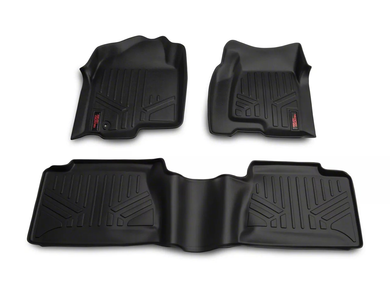 Rough Country Silverado Heavy Duty Front & Rear Floor Mats Black