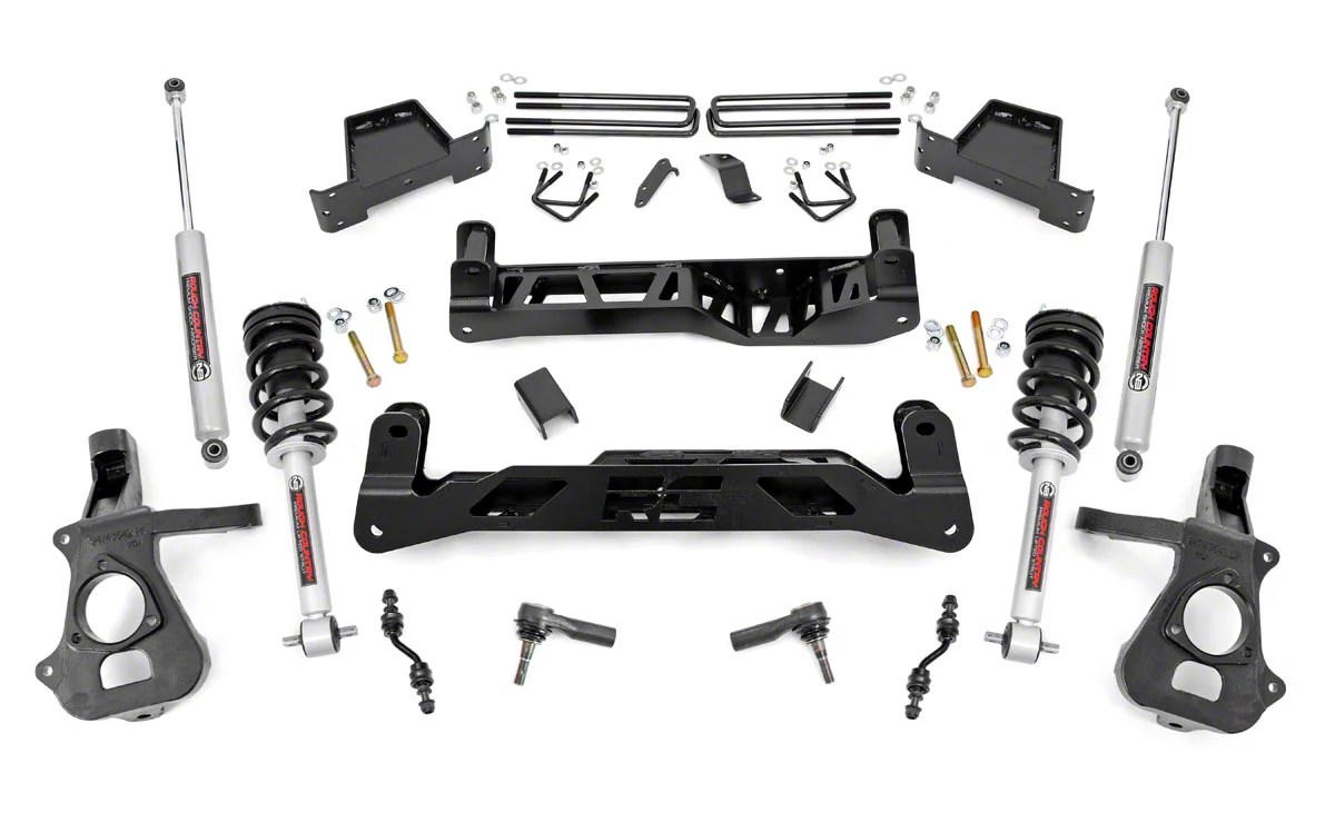 Rough Country Silverado 7 in. Suspension Lift Kit w/ Lifted Struts & Premium N3 Shocks 23733 (14
