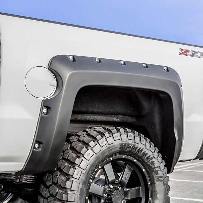 Air Design Silverado 1500 Super Bolt Fender Flares; Satin Black GM24D09