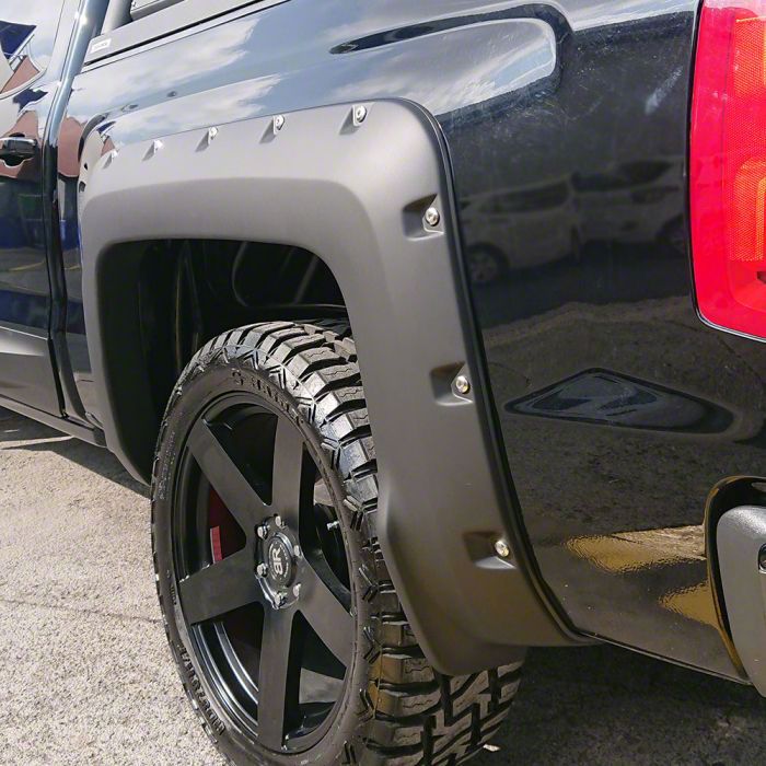 Air Design Silverado 1500 Super Bolt Fender Flares; Satin Black GM24D32