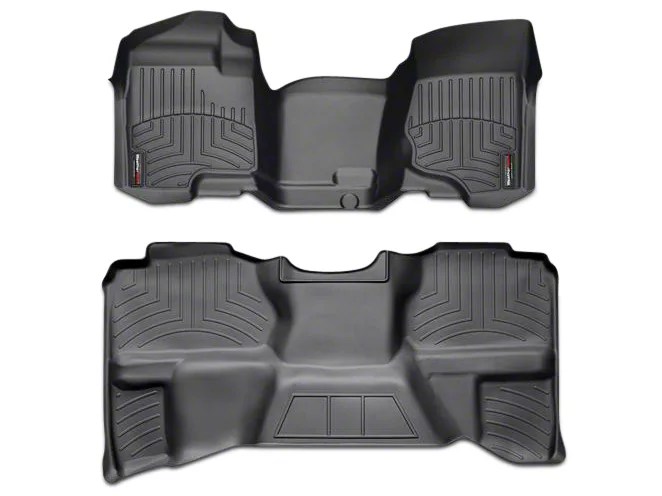 Weathertech Sierra DigitalFit Front & Rear Floor Liners Over the Hump