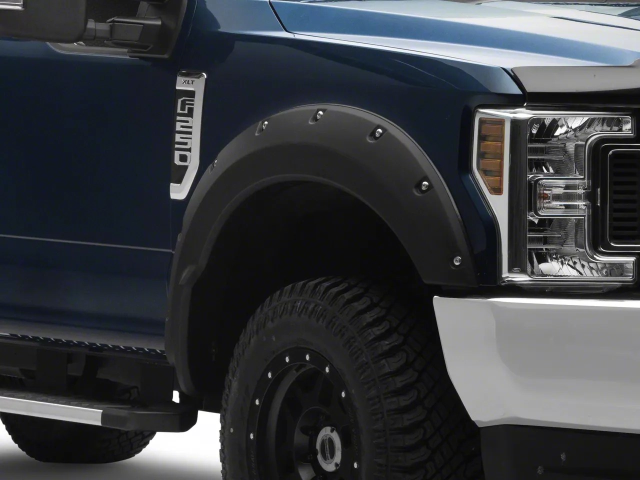 Air Design F250 Super Duty Super Bolt Fender Flares; Satin Black