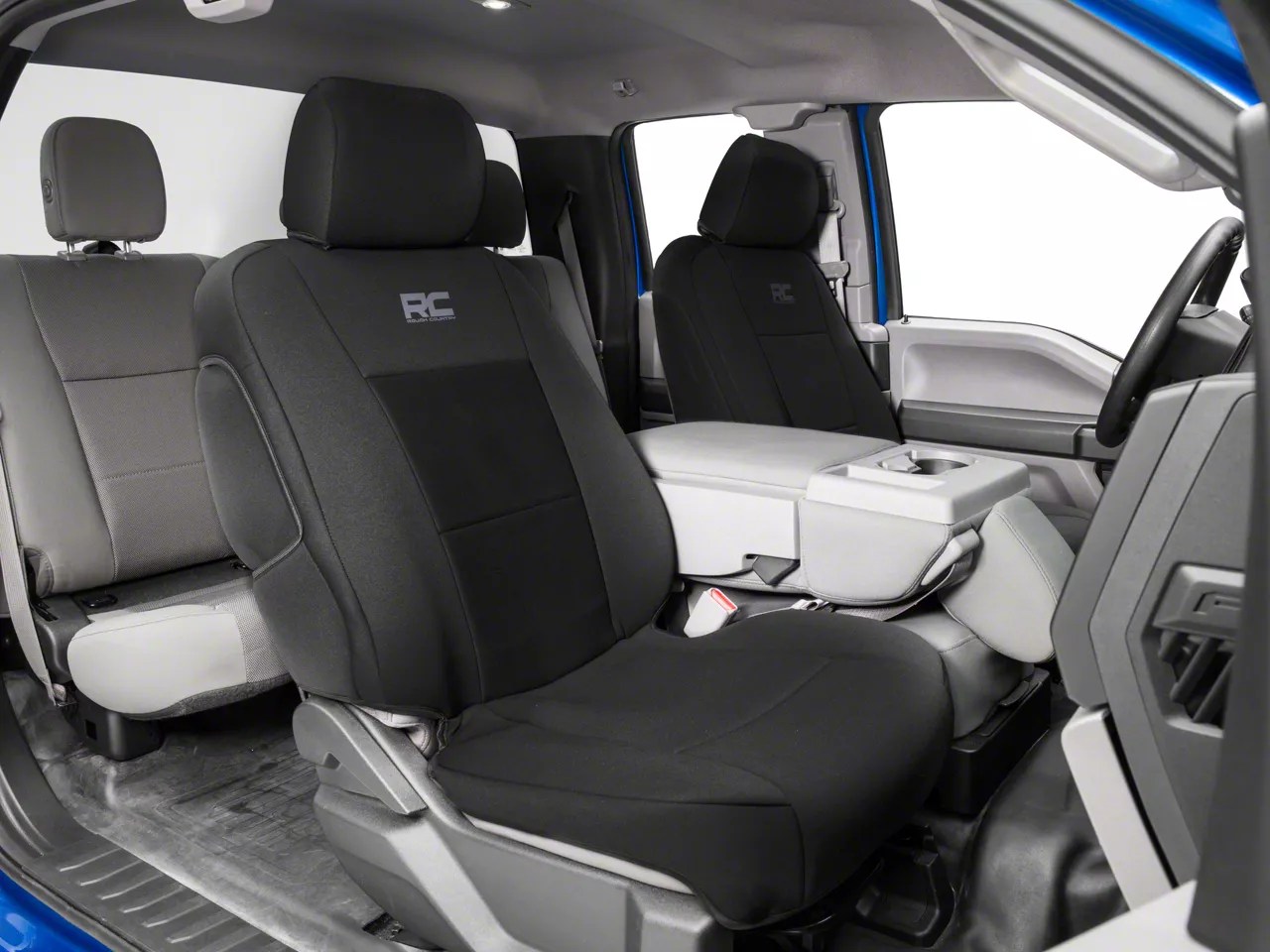Rough Country F150 Neoprene Front Seat Covers; Black 91016 (1521 F150)