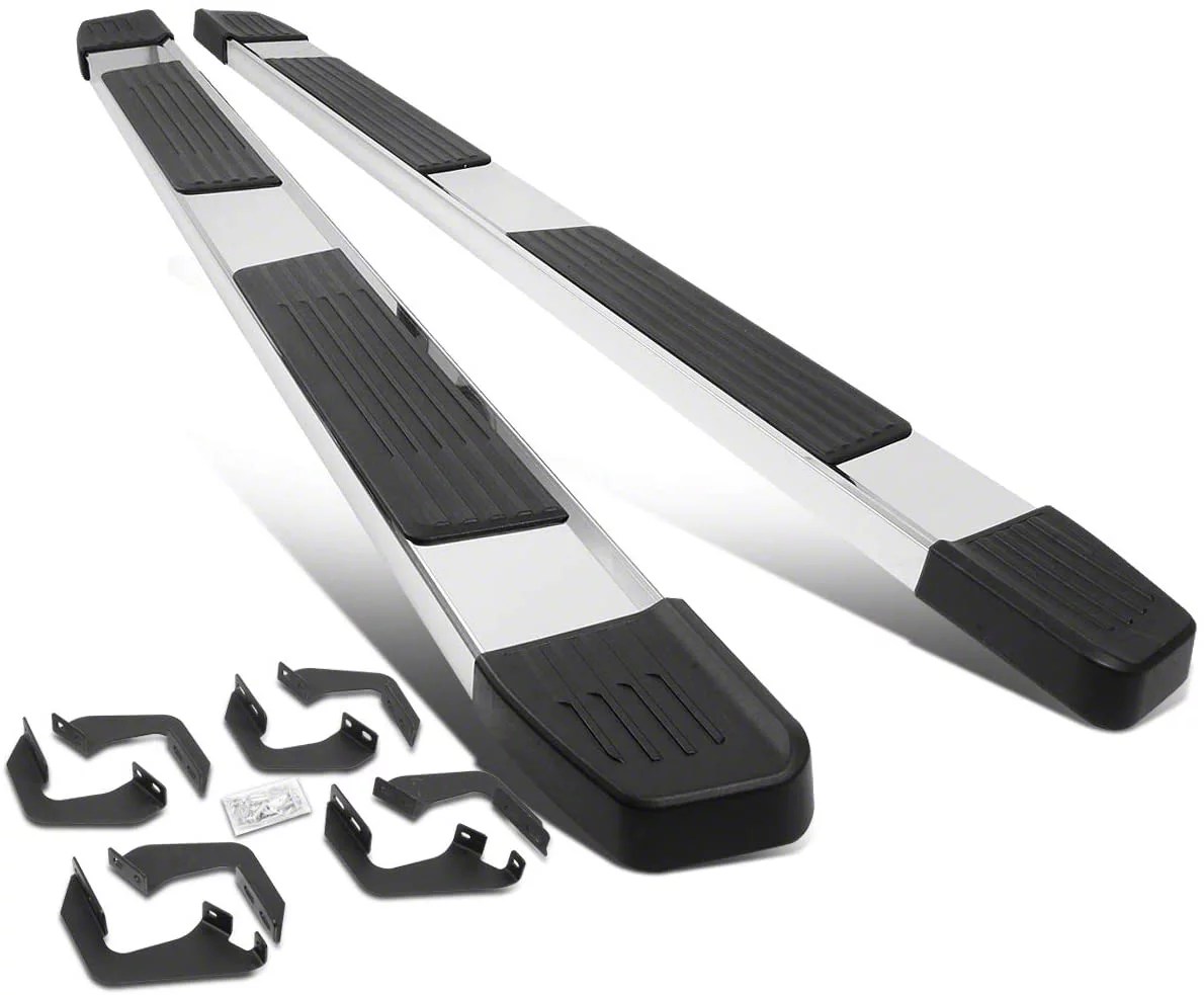 Flat Running Boards; Stainless Steel (0523 Double Cab) Free Shipping