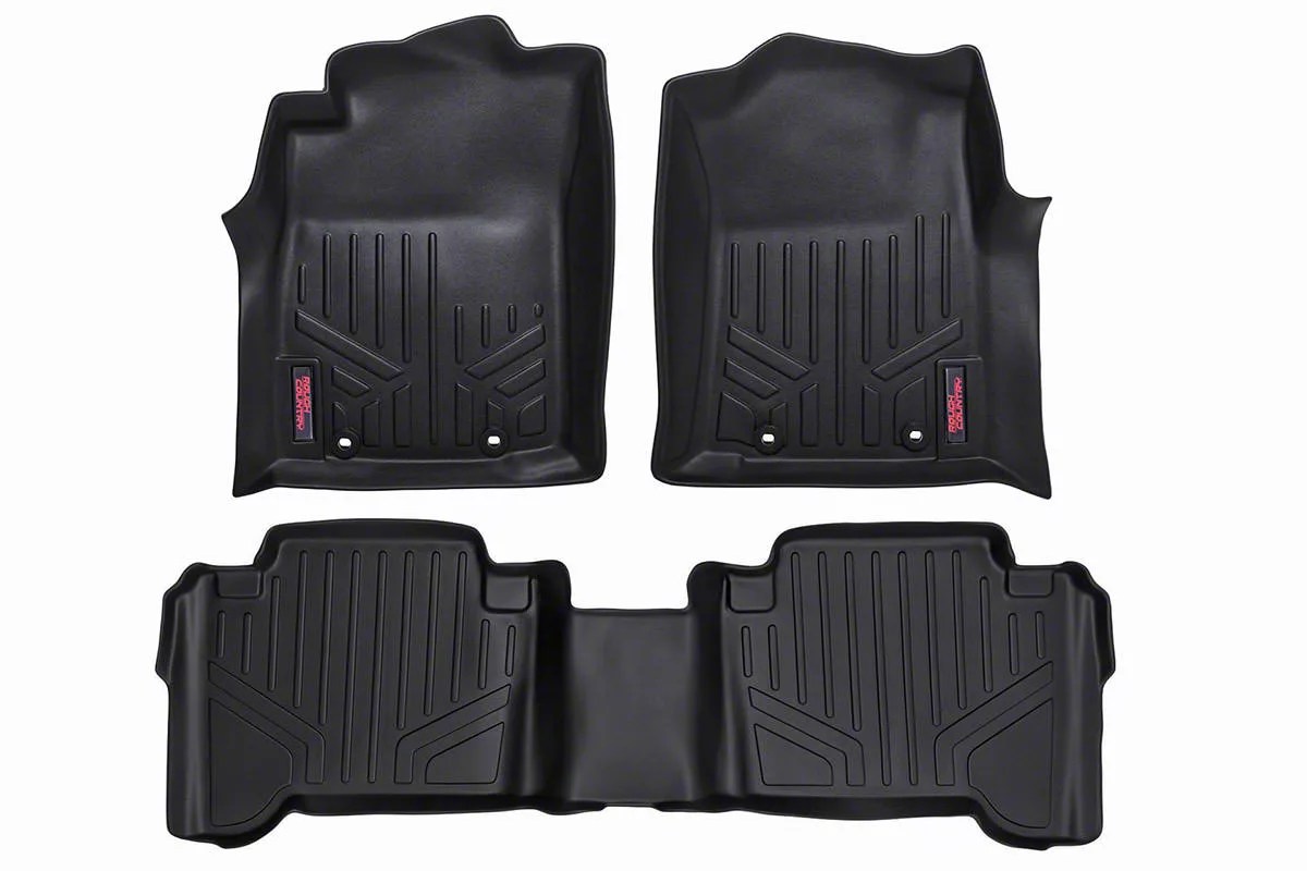 Rough Country Tundra Heavy Duty Front & Rear Floor Mats Black M70713 (0711 Tundra Double Cab)