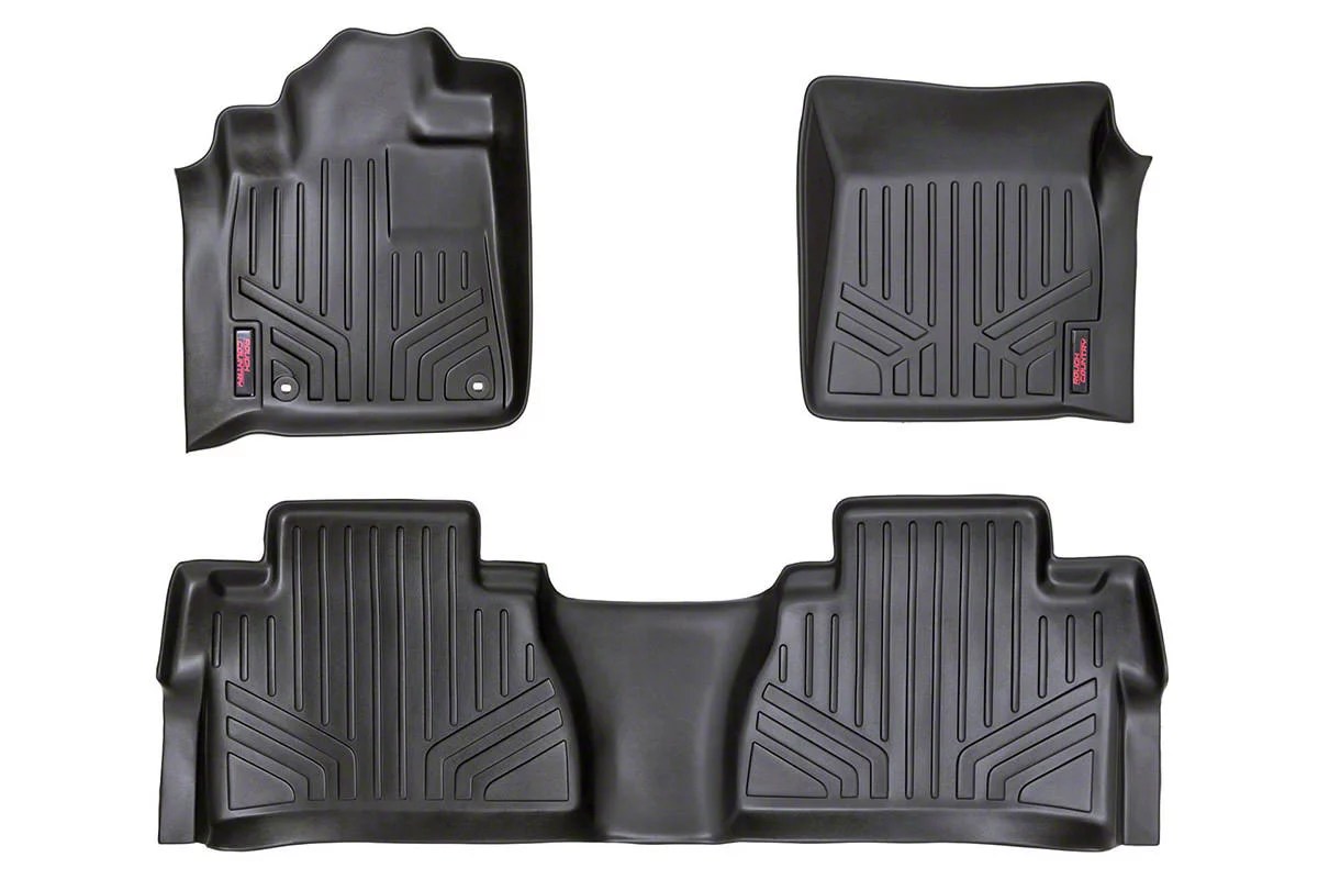 Rough Country Tundra Heavy Duty Front and Rear Floor Mats; Black M71770 (1421 Tundra CrewMax)