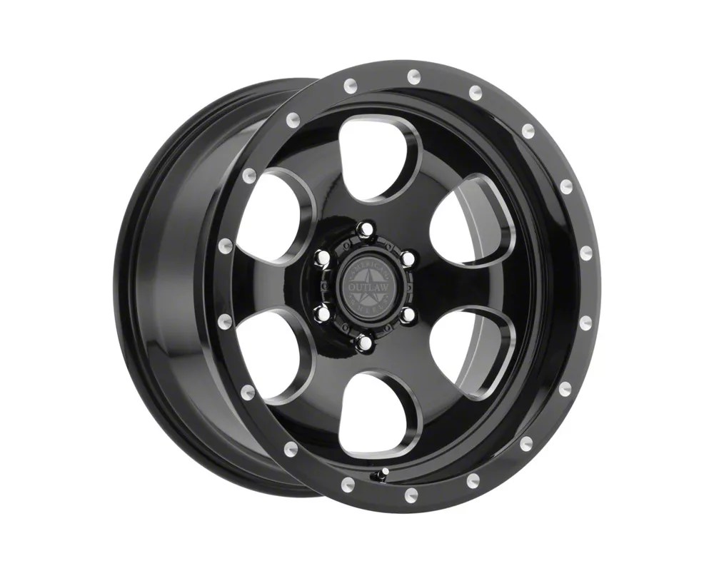 American Outlaw Wheels Tundra Gambler Gloss Black Milled 5Lug Wheel