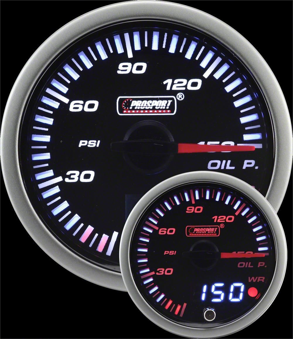 Prosport Jeep Wrangler 52mm JDM Series Dual Display Oil Pressure Gauge