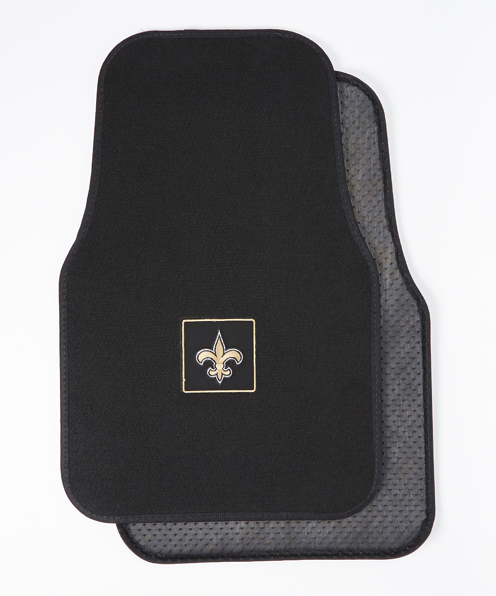 New Orleans Saints Car Mat Set Black (00349 / 2 pack) Turnovers, Inc.