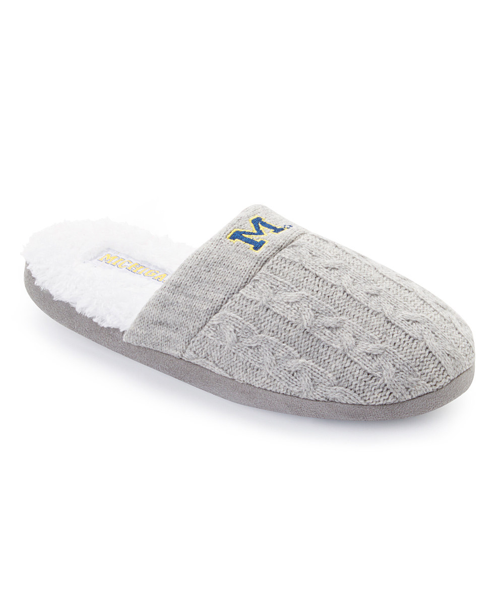 Michigan Wolverines Slippers Grey Cable Knit (41290 / 12 pack) Turnovers, Inc.
