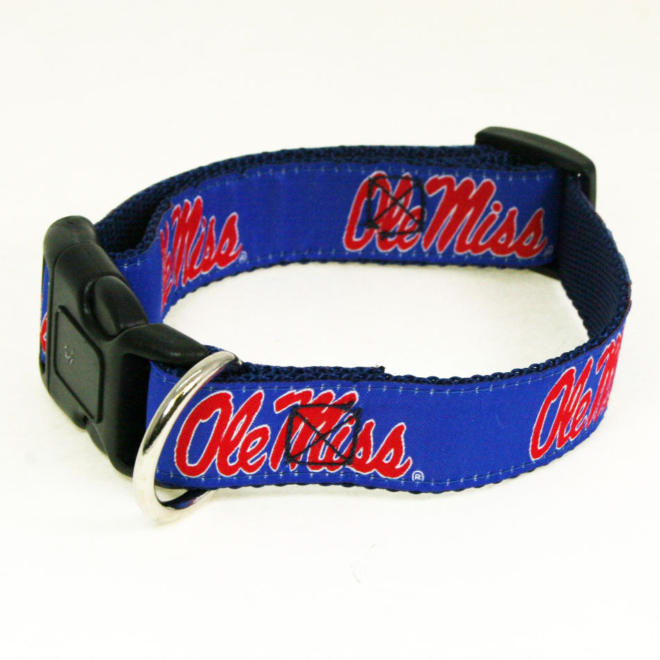 Ole Miss Rebels Dog Collar Belted Ribbon (41975 / 4 pack) Turnovers