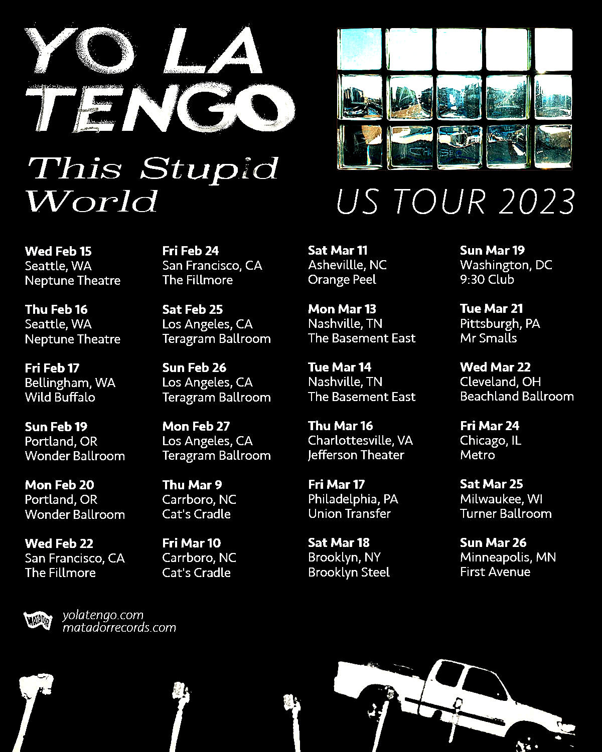 YO LA TENGO 2023 US Dates TURN UP THE VOLUME