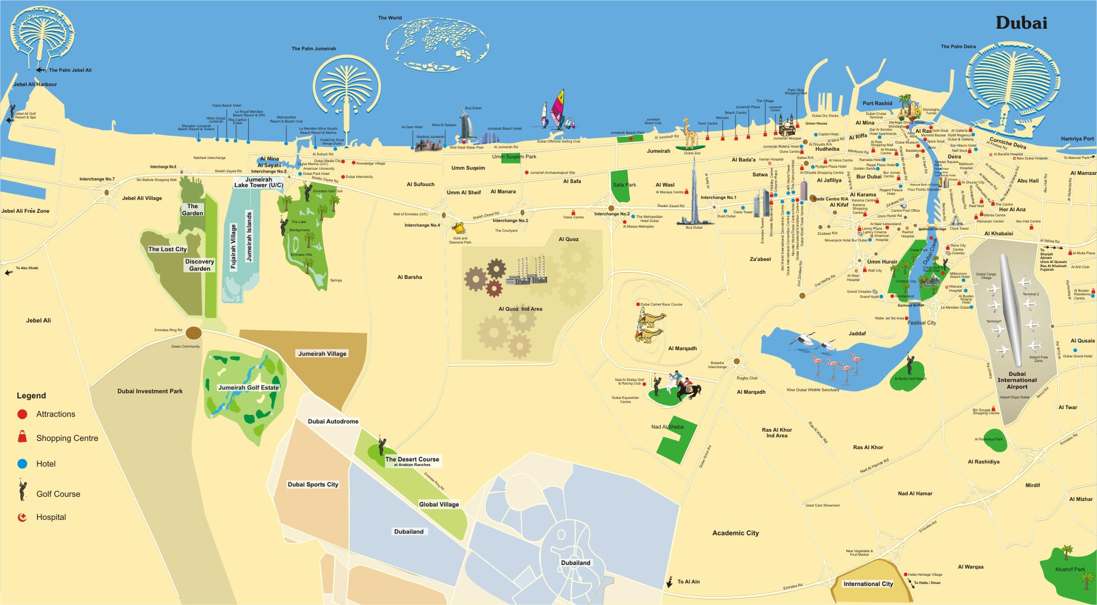 Show Me A Map Of Dubai Дубай карта метро и туристическая карта