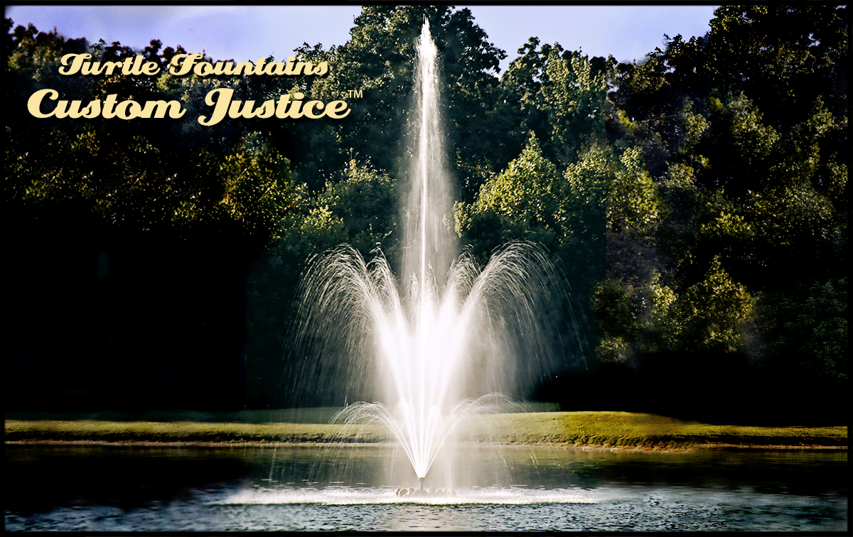 Turtle Fountains Custom Justice Outdoor Floating Fountain for your lake