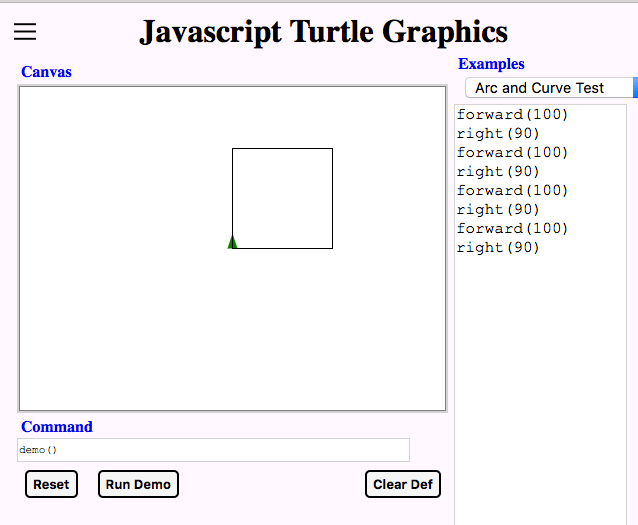 Tutorial on JavaScript Turtle Graphics