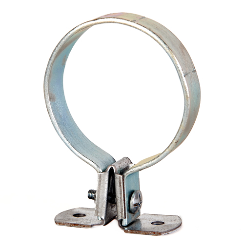 Round pipe strap for cast iron pipe screw to wall pipe bracket