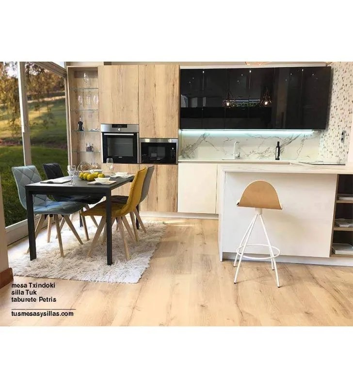 Mesa cocina cuadrada 90x90 cm extensible de diseño moderno, madera