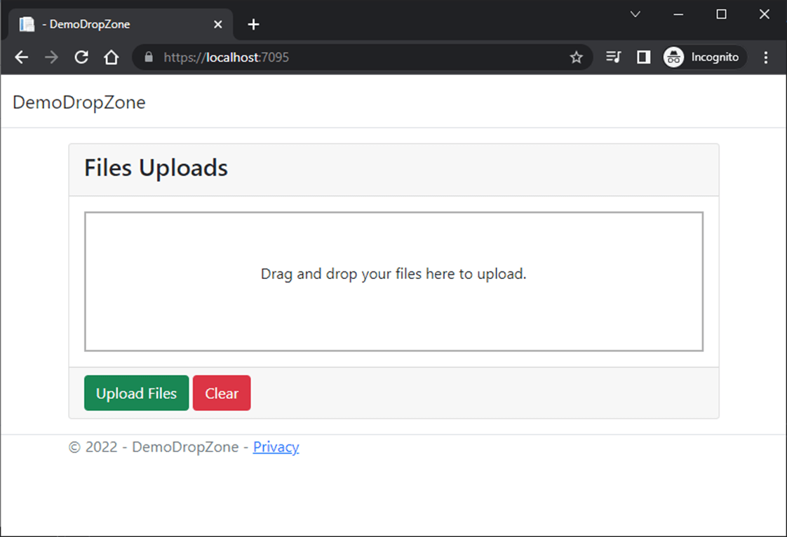 How to Uploading multiples files in CORE using DropZone.js