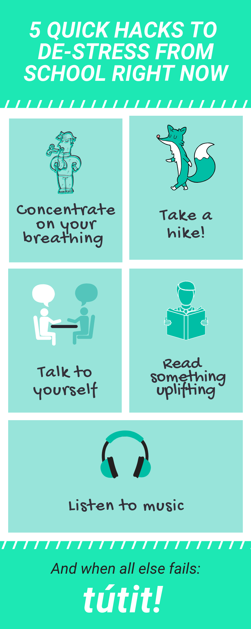 5 Hacks To Quickly De-Stress From School Right Now - Infographic | Tútit