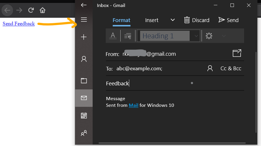 HTML email link Simple example code EyeHunts
